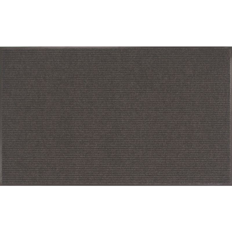slide 1 of 3, Apache Mills 3'X5' Stripe Almost Black Rug: Indoor Outdoor Low Pile Doormat, All-Weather Design, Vinyl Backing, 1 ct