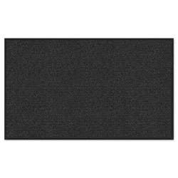 Apache Mills 3'X5' Stripe Almost Black Rug: Indoor Outdoor Low Pile Doormat, All-Weather Design, Vinyl Backing