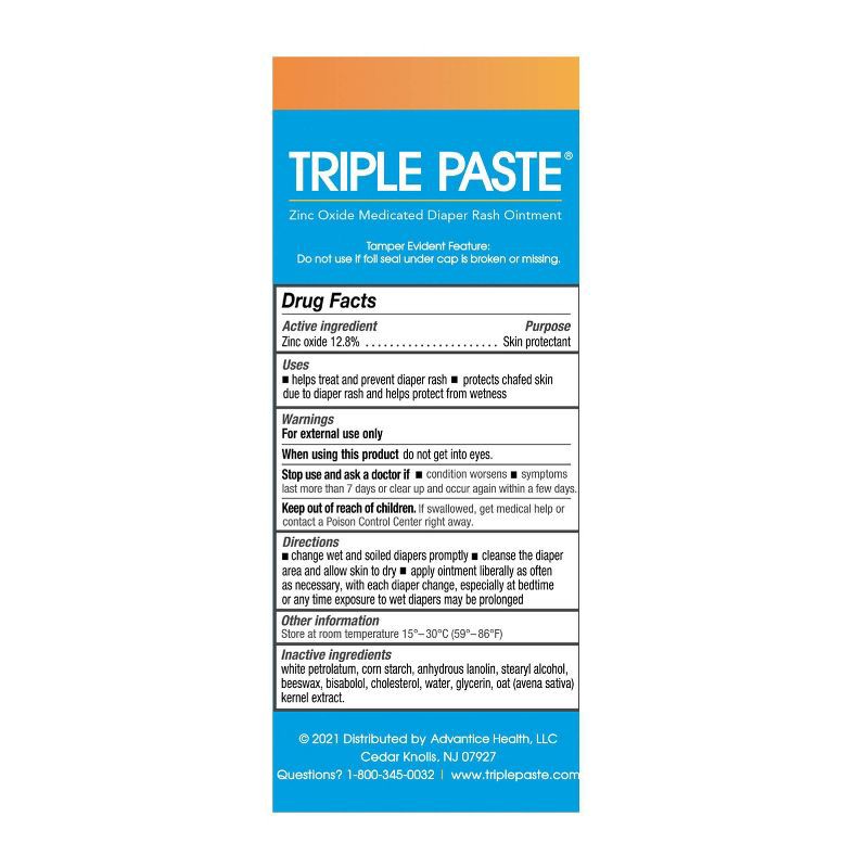 slide 2 of 9, Triple Paste Diaper Rash Ointment - 3oz, 3 oz