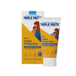 Triple Paste Diaper Rash Cream, Hypoallergenic Medicated Ointment for Babies, Overnight and Daily Protection - 3oz