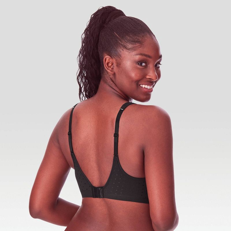 slide 3 of 5, Beauty by Bali Women's Foam Wirefree Bra B540 - Black Dot 38C: Lightly Lined, Adjustable Straps, Full Coverage, 1 ct