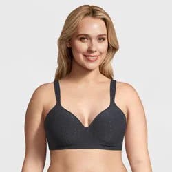 Beauty by Bali Women's Foam Wirefree Bra B540 - Black Dot 36DD: Lightly Lined Full Coverage, Adjustable Straps, Scoop Back