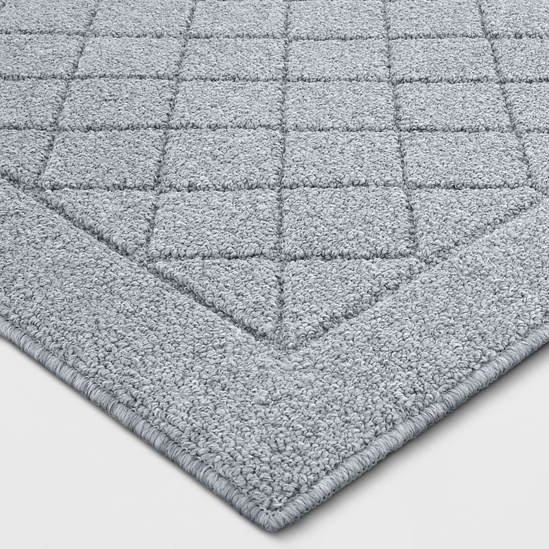 slide 2 of 3, 2'X7' Washable Runner Diamond Clarkson Tufted & Hooked Rug Gray - Threshold™: Entryway Indoor Carpet, Skid-Resistant, 1 ct