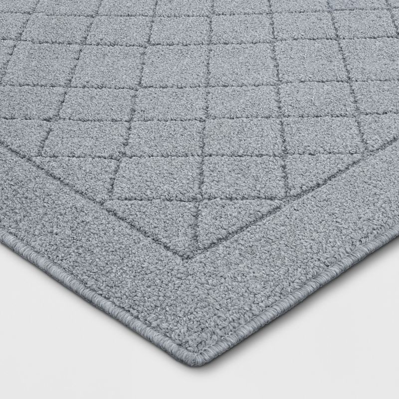 slide 2 of 4, 2'6"X3'10" Washable Diamond Clarkson Tufted And Hooked Accent Rug Gray - Threshold™: Indoor Entryway Rug, Skid-Resistant, 1 ct