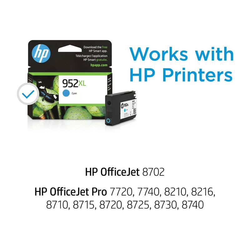 slide 2 of 16, HP Inc. HP 952XL High Yield Original Single Ink Cartridge - Cyan (HEWL0S61AN): Printer Ink, 1 ct