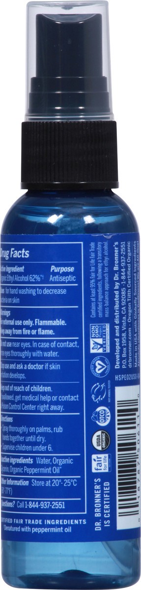 slide 3 of 9, Dr. Bronner's organic hand sanitizer, peppermint, 2 fl oz