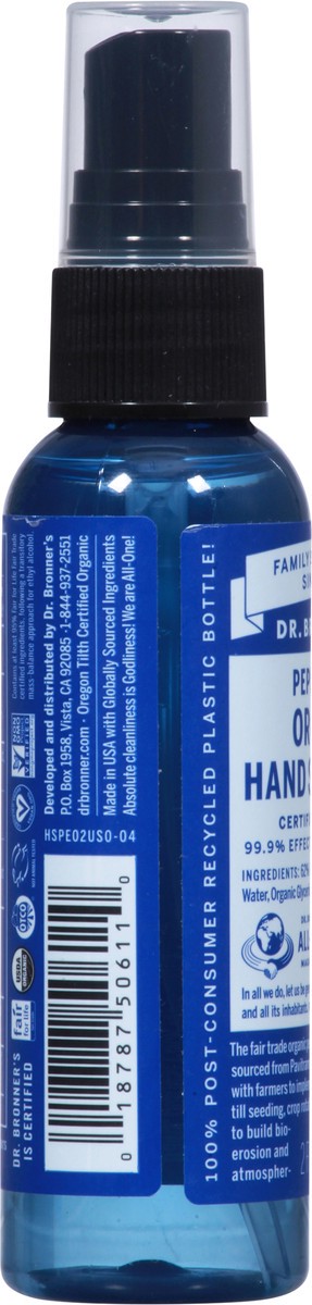 slide 4 of 9, Dr. Bronner's organic hand sanitizer, peppermint, 2 fl oz