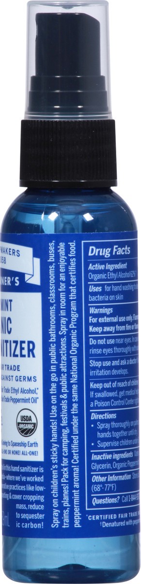 slide 5 of 9, Dr. Bronner's organic hand sanitizer, peppermint, 2 fl oz