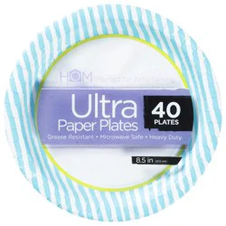 HomWorks Ultra Heavy Duty 8.5 Inch Paper Plates - 40 ct