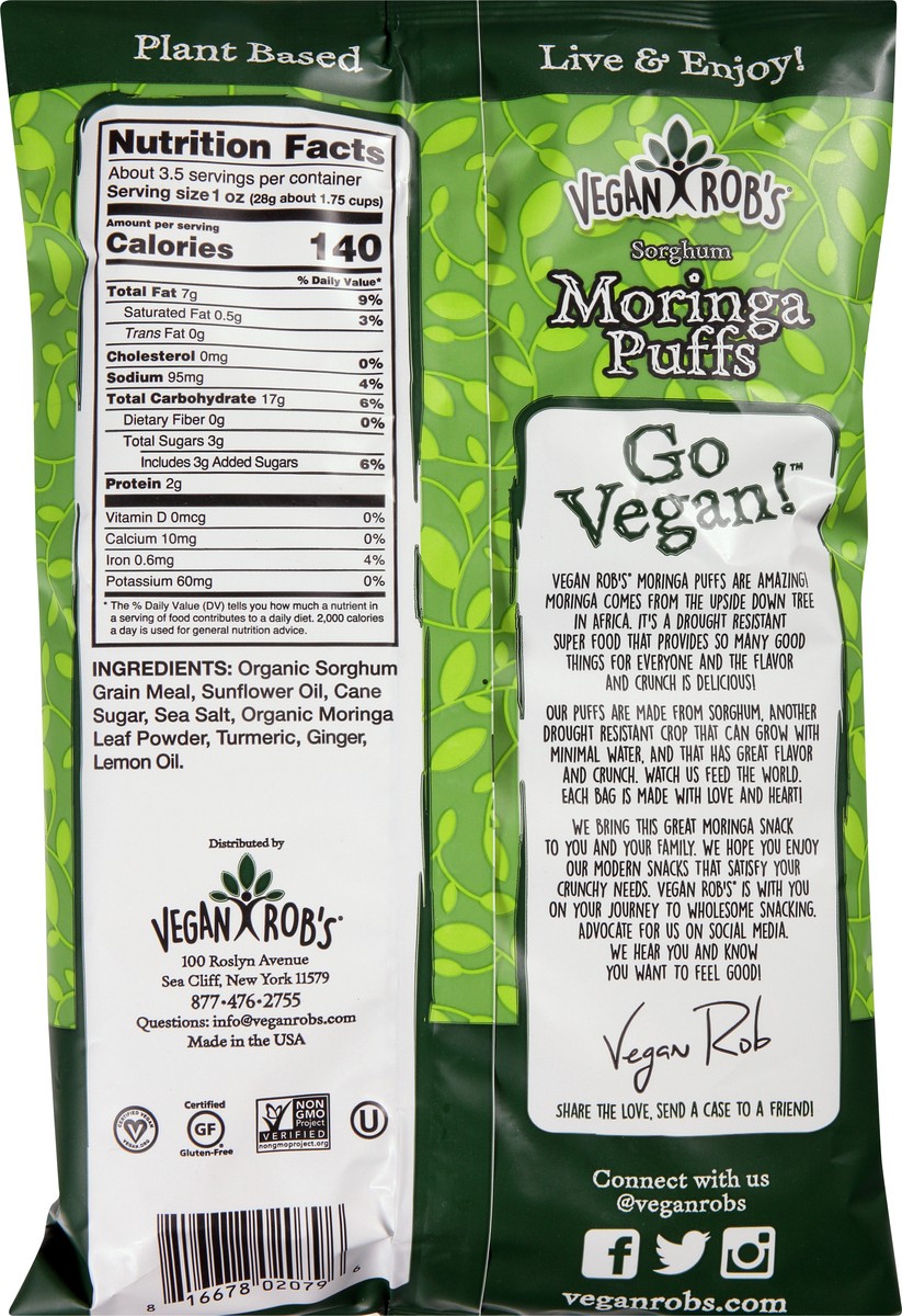 slide 6 of 13, Vegan Rob's Moringa Sorghum Puffs 3.5 oz, 3.5 oz