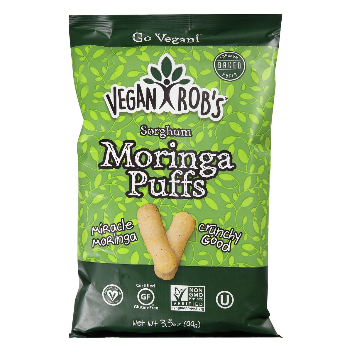 slide 13 of 13, Vegan Rob's Moringa Sorghum Puffs 3.5 oz, 3.5 oz