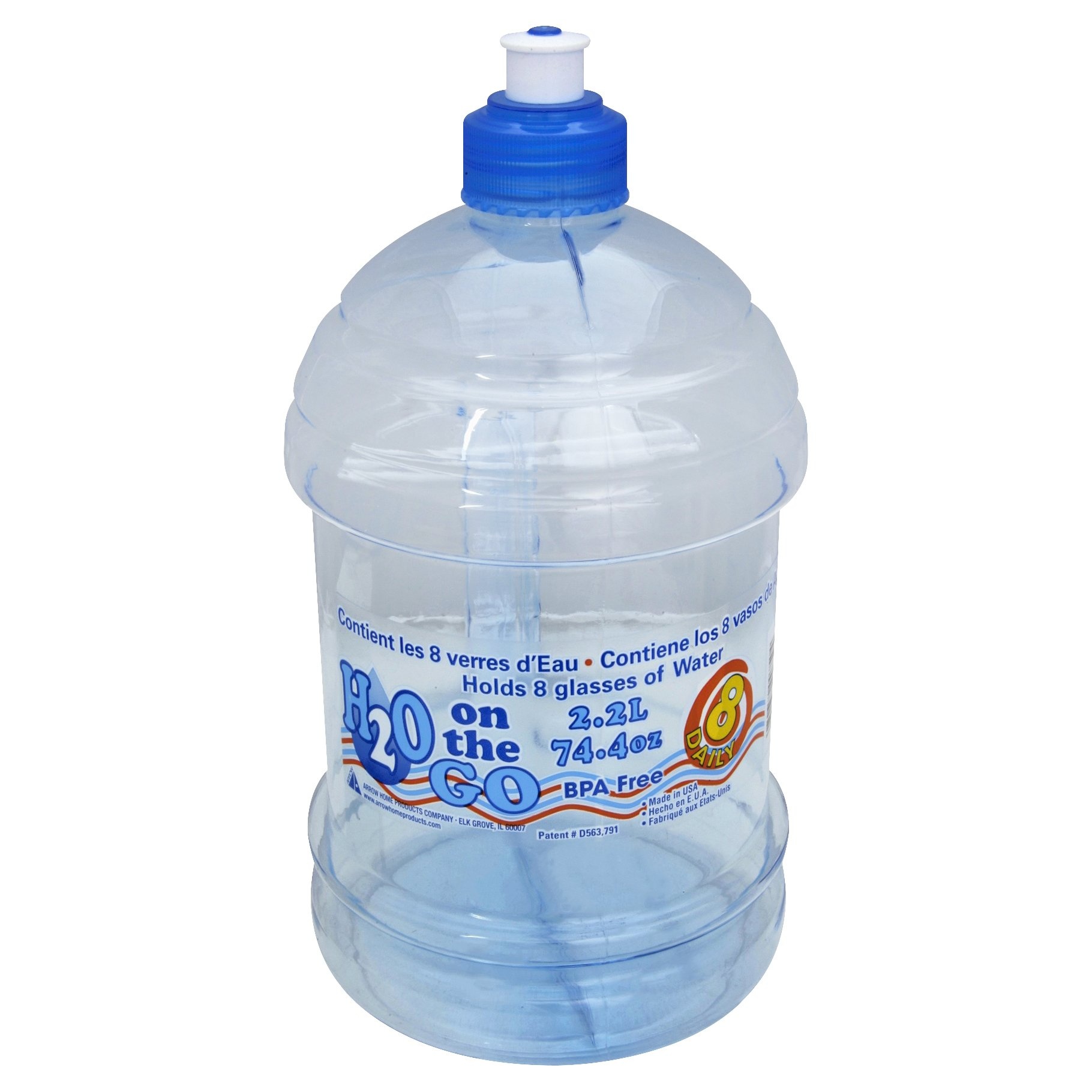 slide 1 of 3, NON BRAND H2O On The Go 74.4 Oz Water Bottle, 1 ct