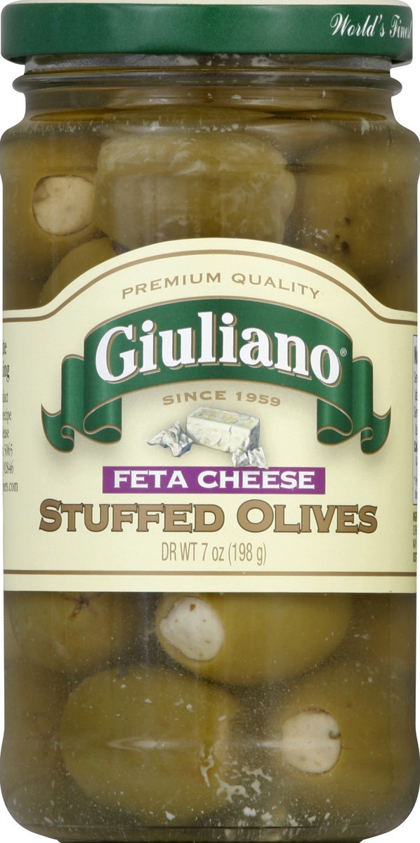 slide 2 of 2, Giuliano Olives Stuffed Feta Cheese, 7 oz