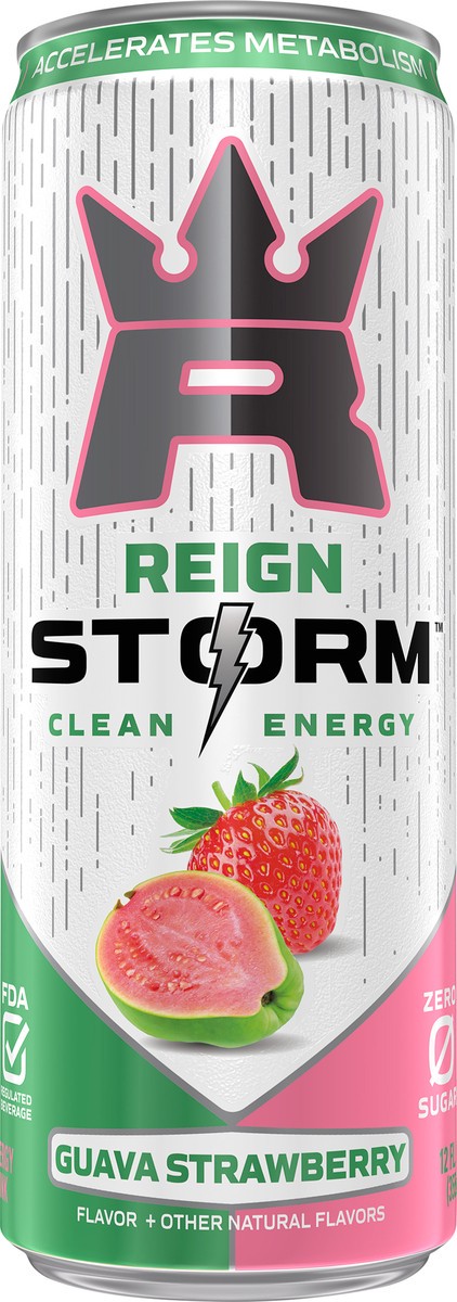 slide 5 of 8, Reign Storm Guava Strawberry Energy Drink - 12 fl oz, 12 fl oz