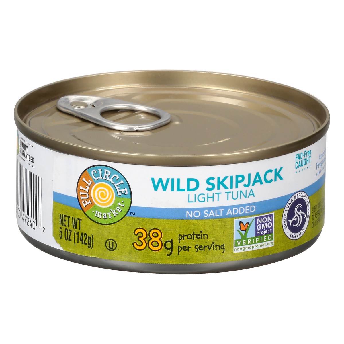 slide 3 of 10, Full Circle Market Wild Skipjack Light Tuna No Salt Added, 5 oz