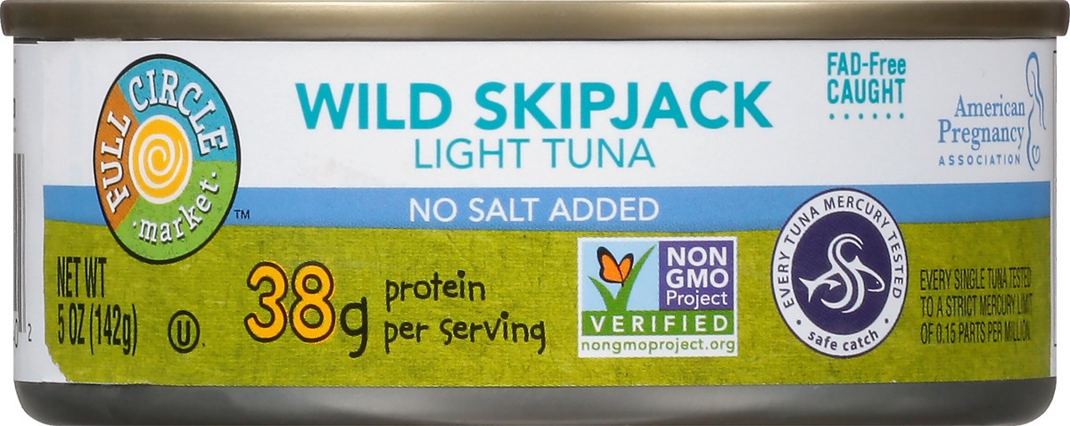 slide 5 of 10, Full Circle Market Wild Skipjack Light Tuna No Salt Added, 5 oz