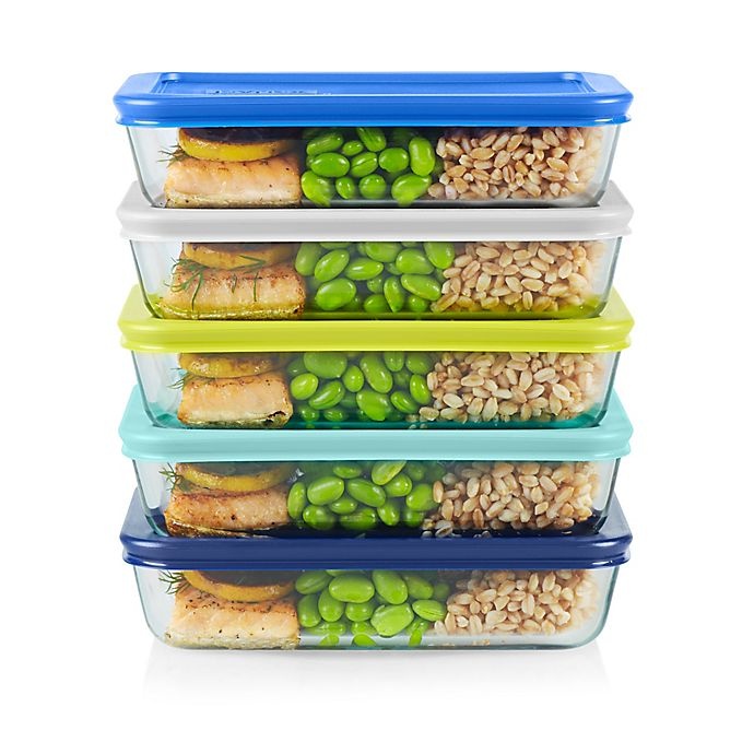 slide 1 of 7, Pyrex Glass Meal Prep Storage Set, 10 ct