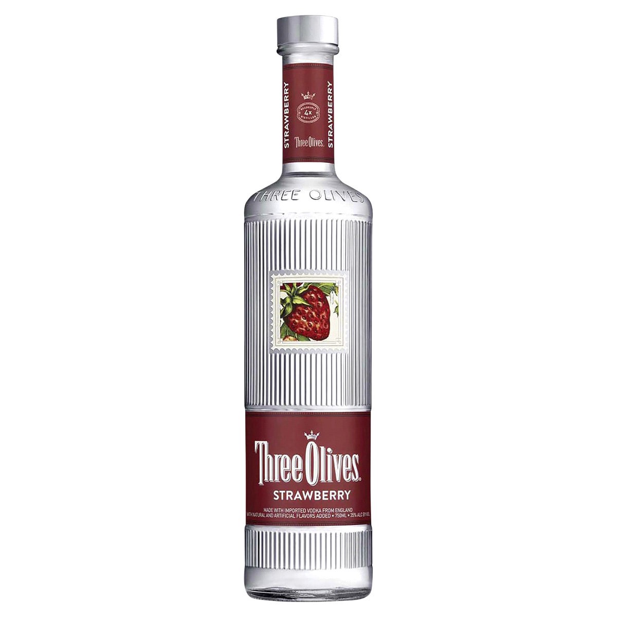 slide 1 of 2, Three Olives Strawberry sku:113091, 750 ml