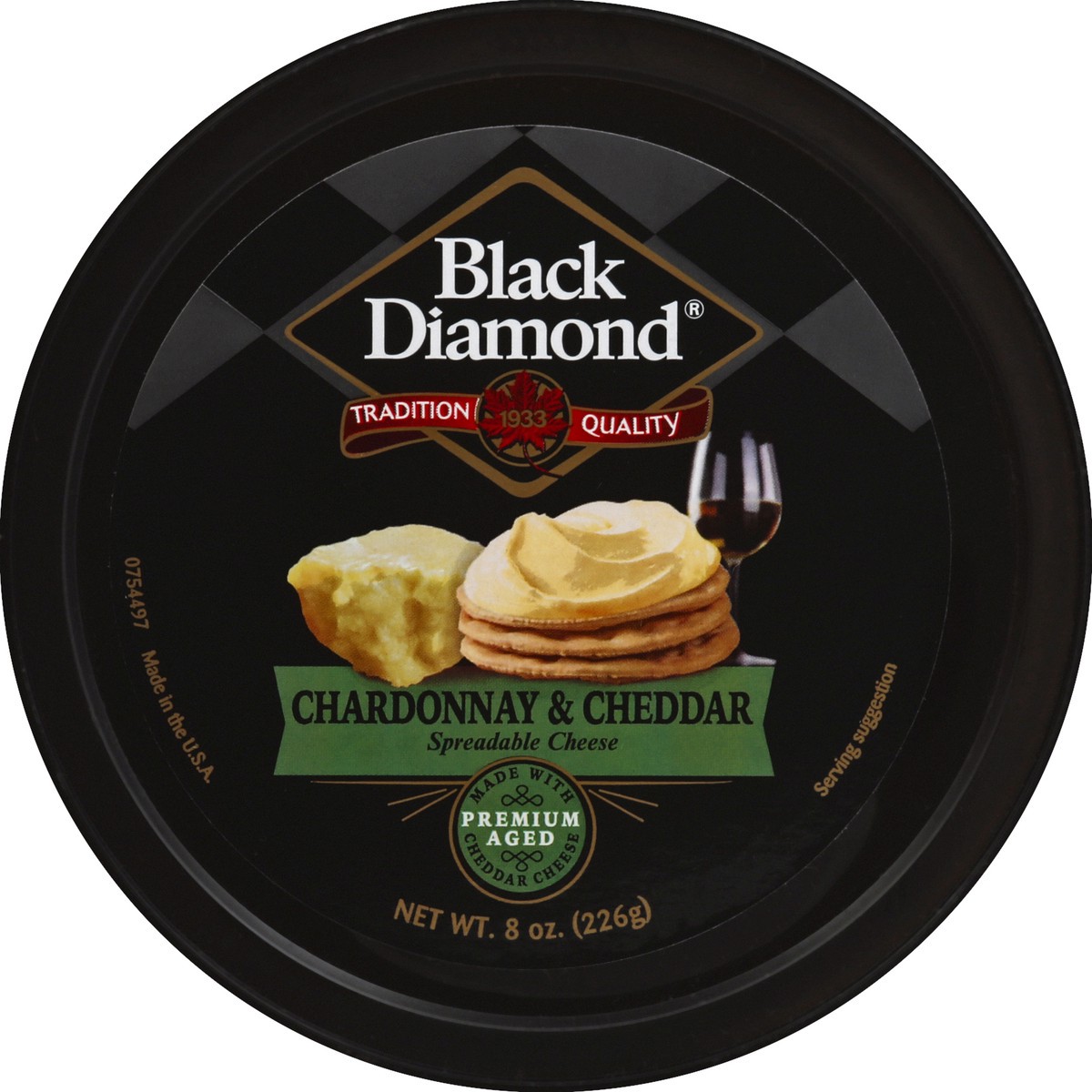 slide 4 of 9, Black Diamond Chardonnay & Cheddar Spreadable Cheese, 8 oz