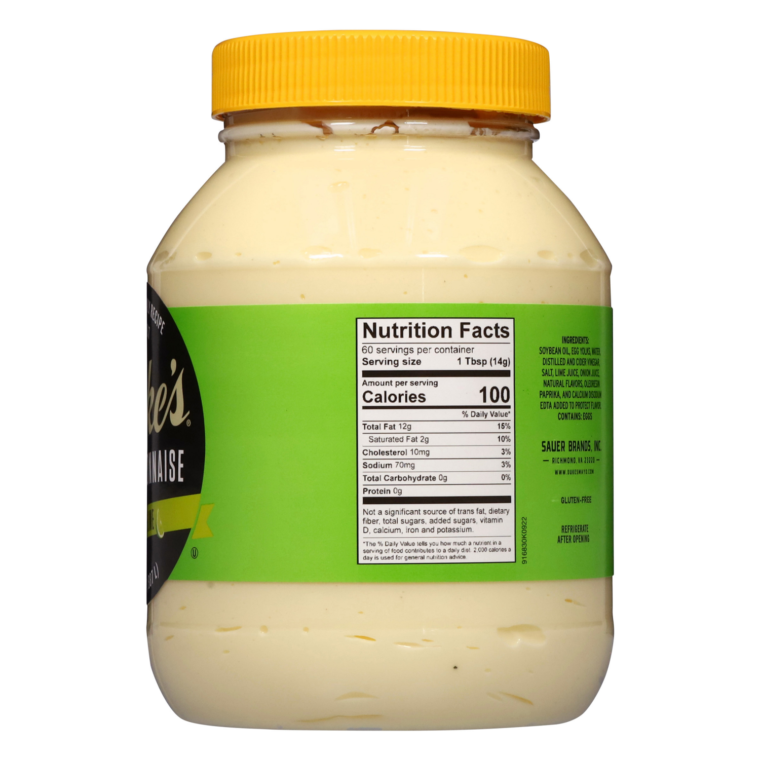 slide 4 of 5, Duke's Hint of Lime Mayonnaise 30 fl oz, 30 fl oz