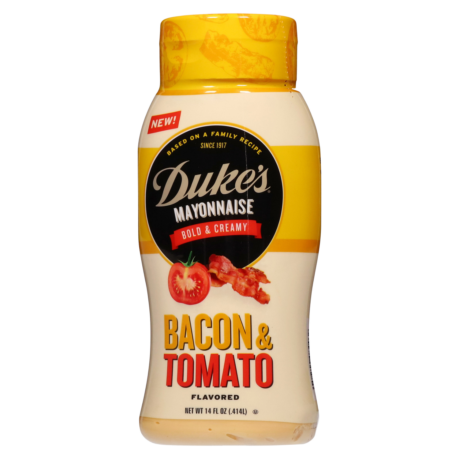 slide 1 of 3, Duke's Bold & Creamy Bacon & Tomato Flavored Mayonnaise 14 fl oz, 14 fl oz