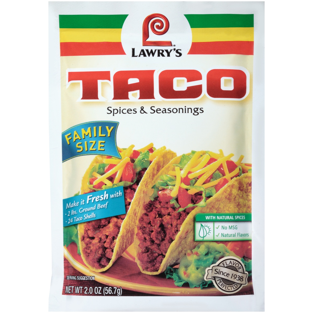 slide 4 of 7, Lawry's Family Size Original Taco Seasoning Mix, 2 oz, 