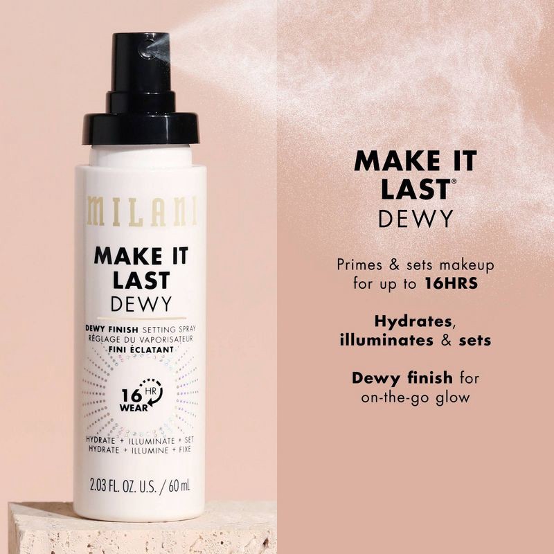 slide 3 of 5, Milani Make It Last Dewy Finish Setting Spray - 2.03 fl oz, 2.03 fl oz