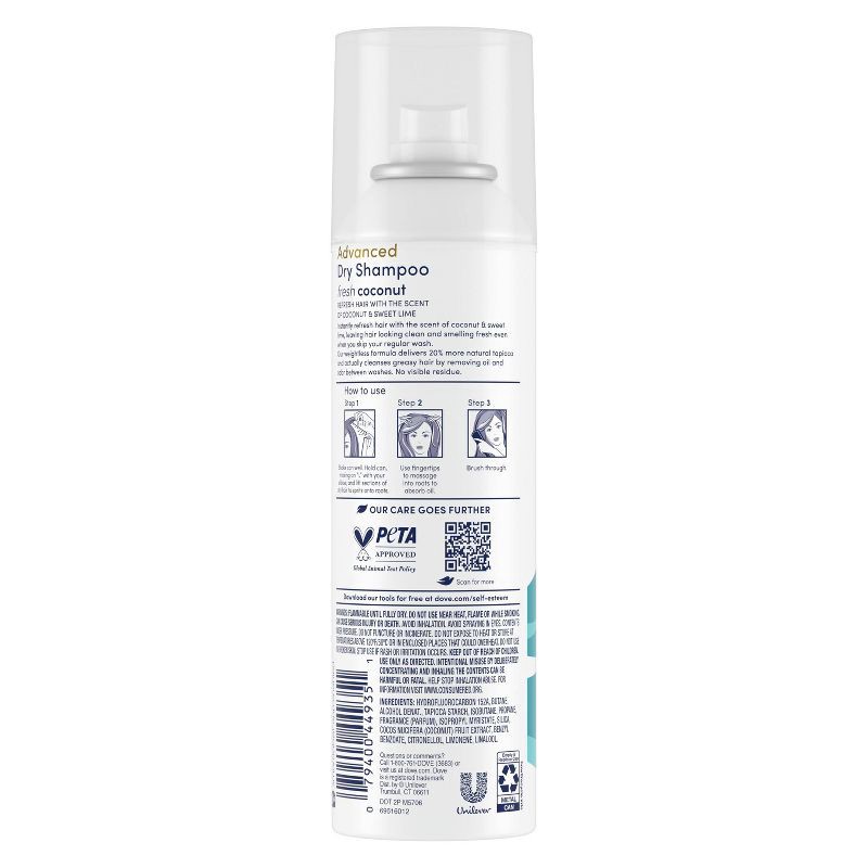 slide 5 of 6, Dove Beauty Refresh + Care Fresh Coconut Dry Shampoo - 5oz, 5 oz
