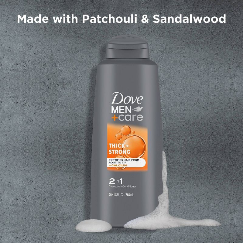 slide 5 of 9, Dove Men+Care 2 in 1 Shampoo + Conditioner Thick + Strong for Fine or Thinning Hair - 20.4 fl oz, 20.4 fl oz