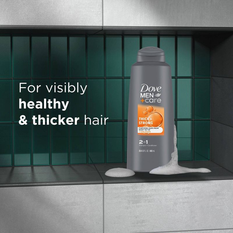 slide 5 of 8, Dove Men+Care 2 in 1 Shampoo + Conditioner Thick + Strong for Fine or Thinning Hair - 20.4 fl oz, 20.4 fl oz