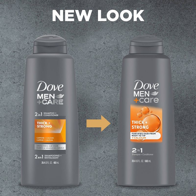 slide 7 of 8, Dove Men+Care 2 in 1 Shampoo + Conditioner Thick + Strong for Fine or Thinning Hair - 20.4 fl oz, 20.4 fl oz