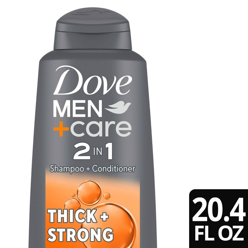 slide 1 of 9, Dove Men+Care 2 in 1 Shampoo + Conditioner Thick + Strong for Fine or Thinning Hair - 20.4 fl oz, 20.4 fl oz