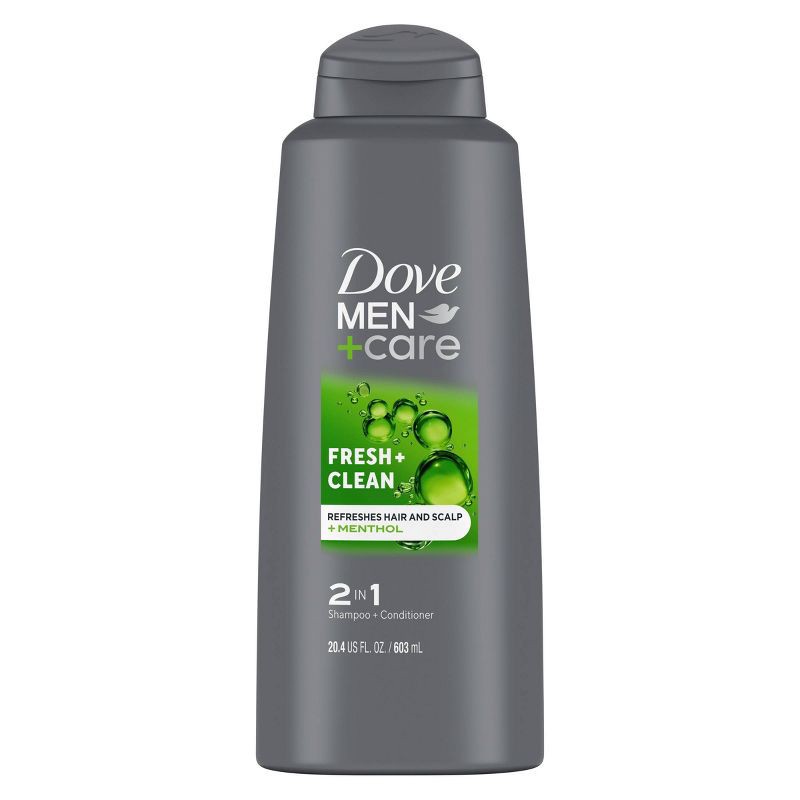 slide 2 of 12, Dove Men+Care Fortifying 2-in-1 Shampoo and Conditioner for Normal to Oily Hair Fresh and Clean with Caffeine - 20.4 fl oz, 20.4 fl oz