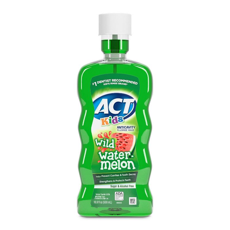 slide 1 of 4, ACT Kids Wild Watermelon Anticavity Fluoride Mouthwash 16.9 floz, 1 ct