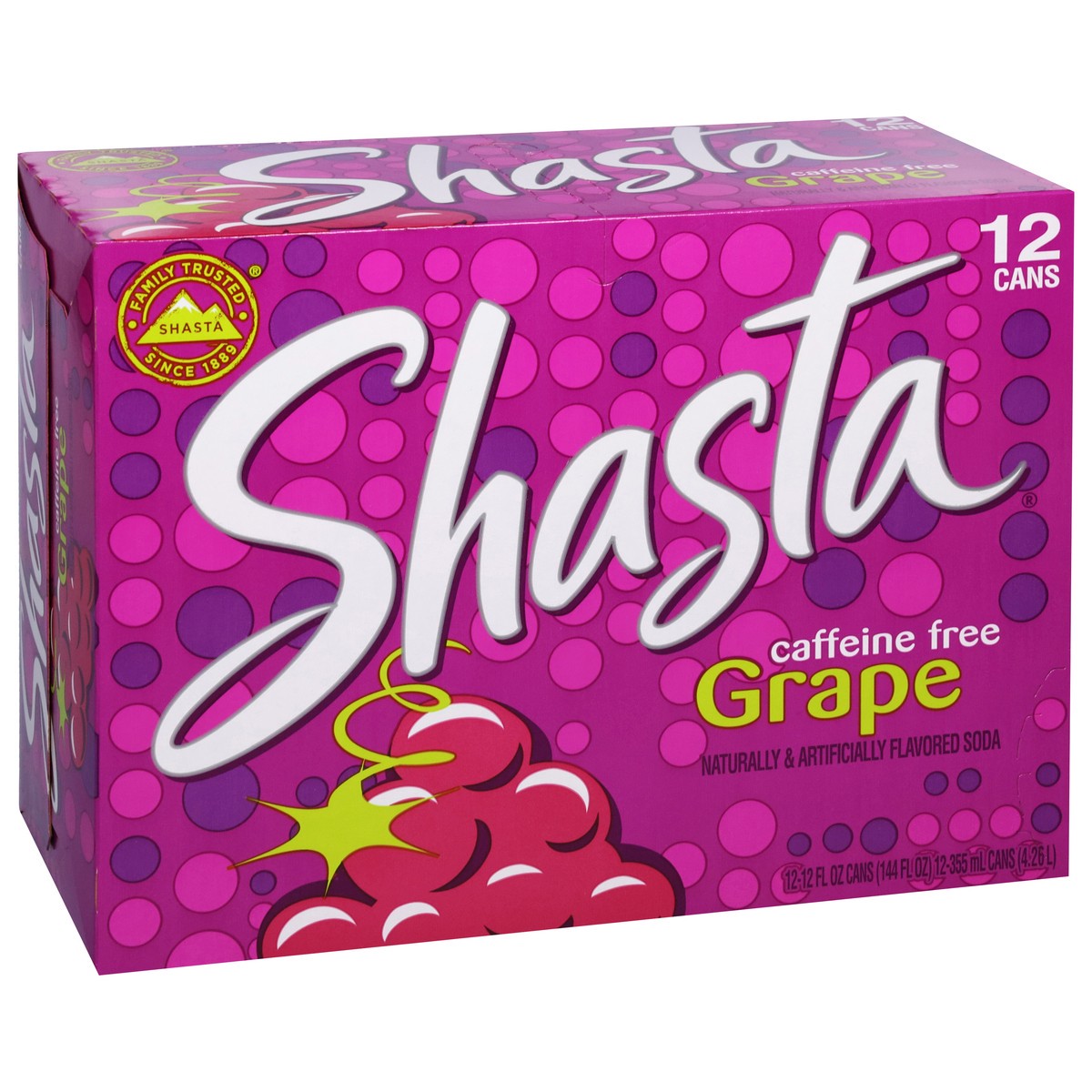 slide 2 of 9, Shasta Grape, 12 ct; 12 fl oz