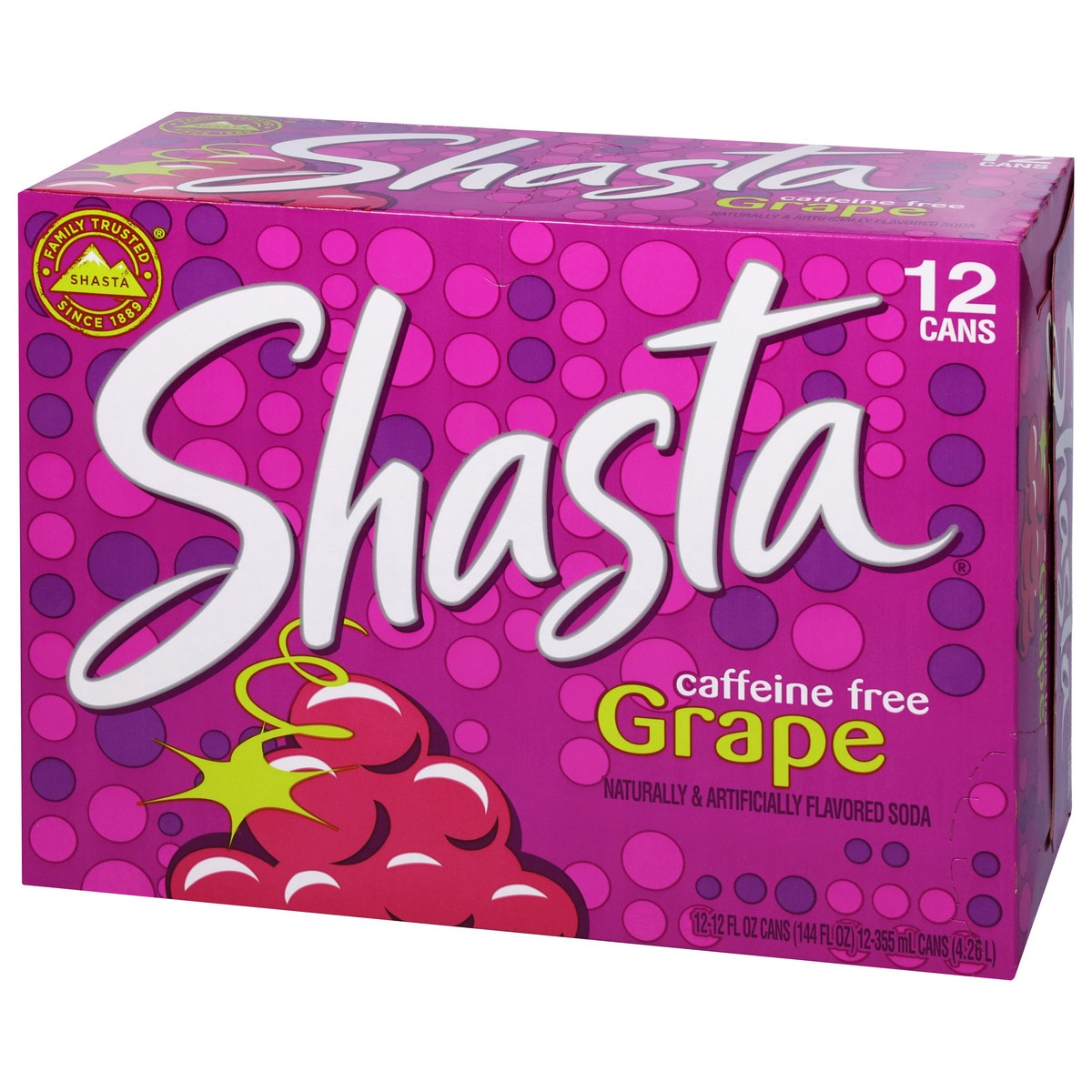 slide 3 of 9, Shasta Grape, 12 ct; 12 fl oz