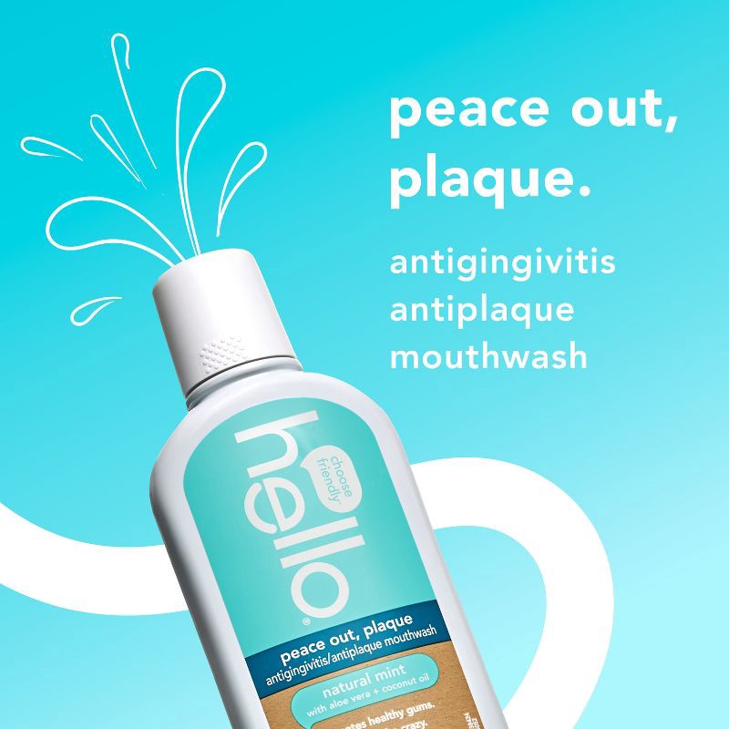 slide 2 of 13, hello Peace Out Plaque Fluoride-Free and Alcohol-Free Mouthwash- 16 fl oz, 16 fl oz