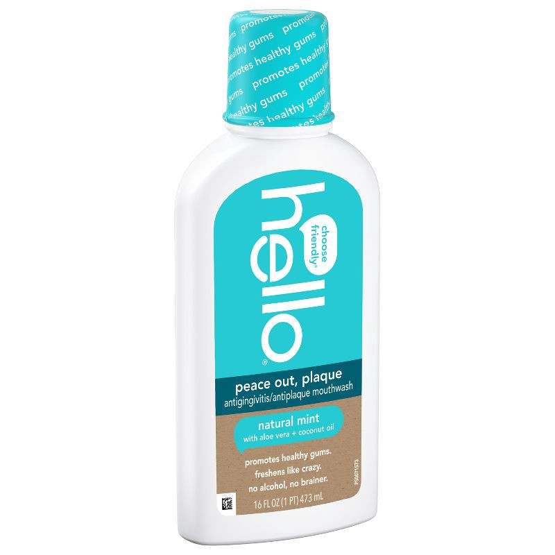 slide 9 of 13, hello Peace Out Plaque Fluoride-Free and Alcohol-Free Mouthwash- 16 fl oz, 16 fl oz