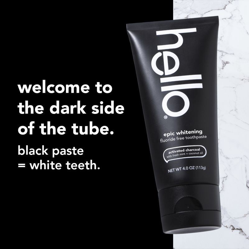 slide 3 of 14, hello Activated Charcoal Whitening Toothpaste - 4oz, 4 oz