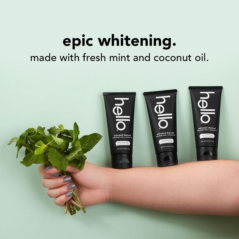 slide 5 of 14, hello Activated Charcoal Whitening Toothpaste - 4oz, 4 oz