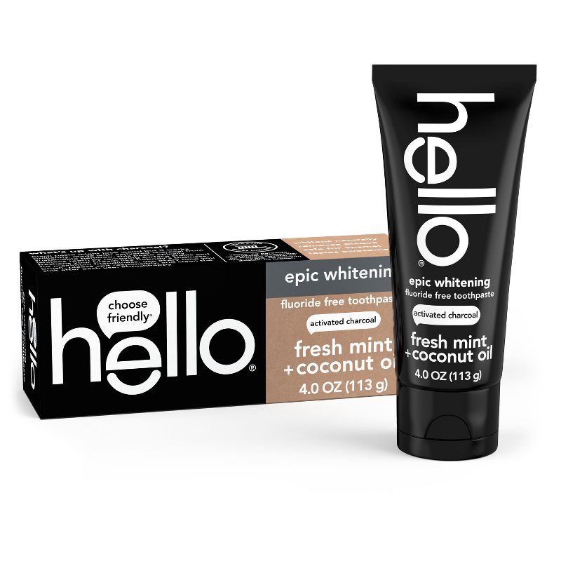 slide 1 of 14, hello Activated Charcoal Whitening Toothpaste - 4oz, 4 oz