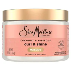 SheaMoisture Coconut & Hibiscus Curl & Shine Hair Mask For Naturally Curly Hair - 11.5oz