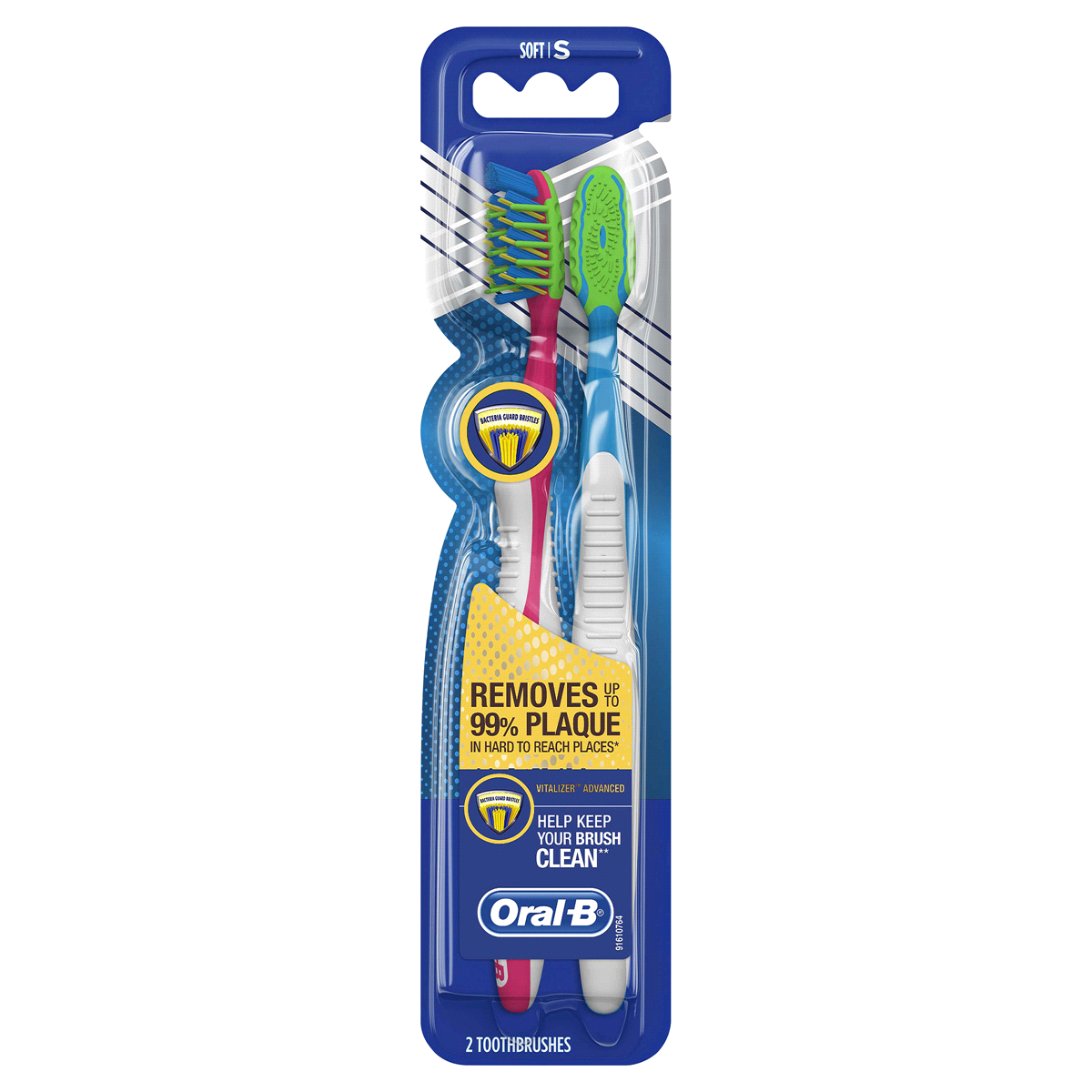 slide 2 of 8, Oral-B Prohealth Vitalizer Advanced Toothbrushes Soft, 2 ct