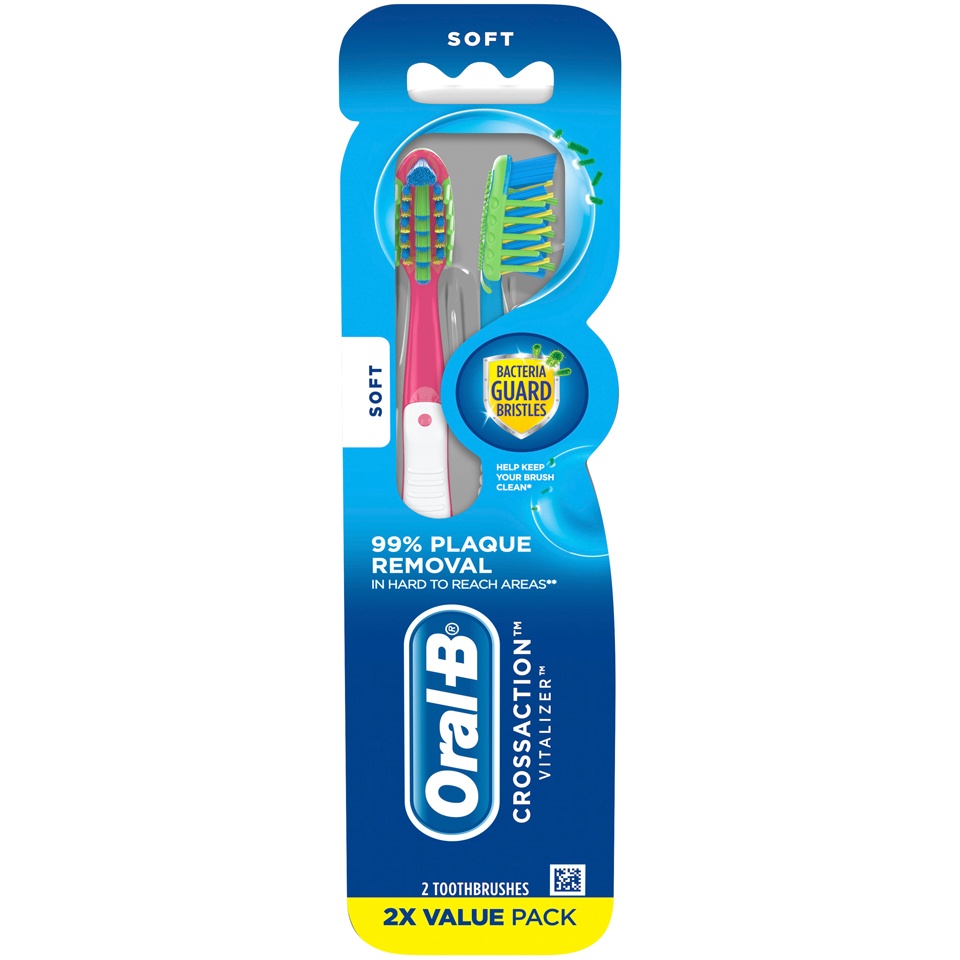 slide 1 of 8, Oral-B Prohealth Vitalizer Advanced Toothbrushes Soft, 2 ct