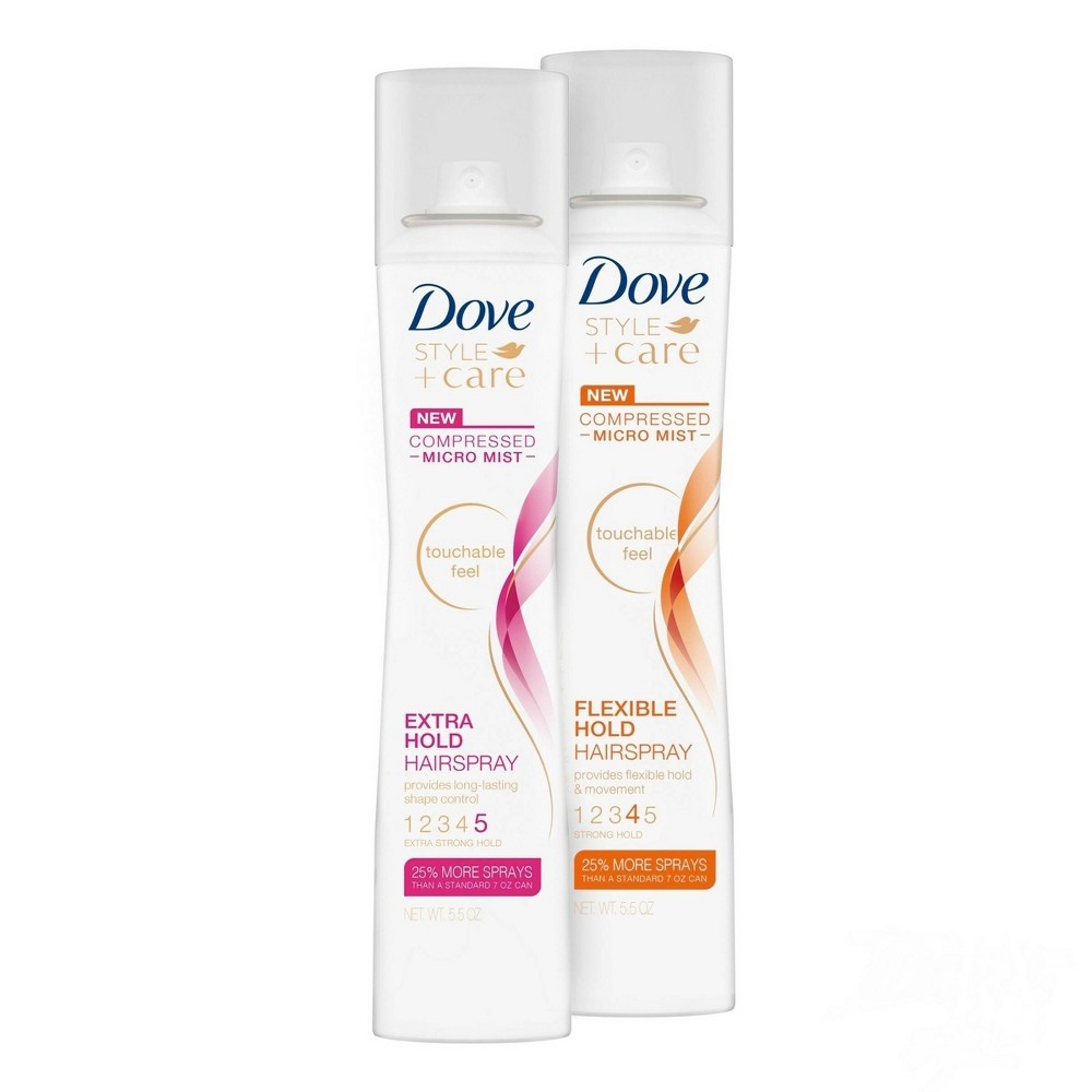 slide 4 of 5, Dove Beauty Dove Style + Care Compressed Micro Mist Flexible Hold Hairspray - 5.5oz, 5.5 oz