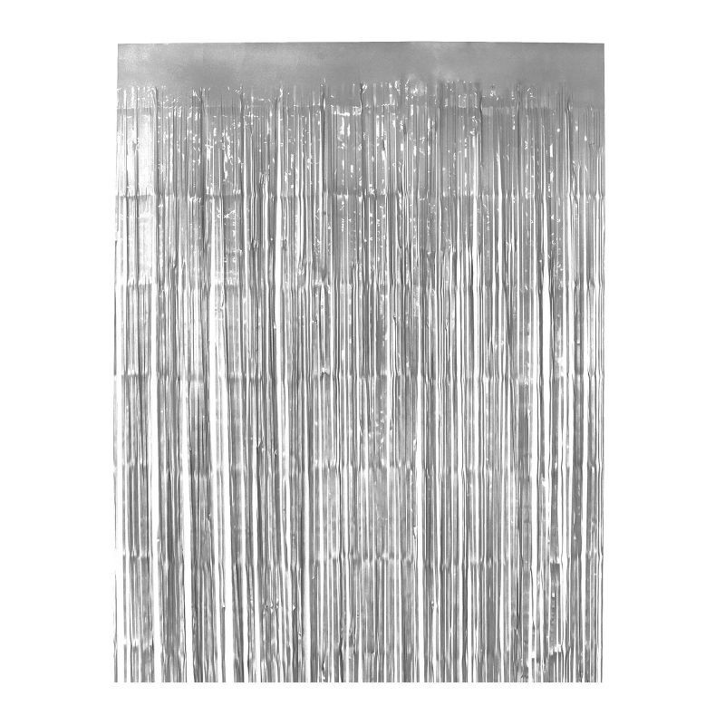 slide 1 of 3, Fringe Backdrop Silver - Spritz™, 1 ct