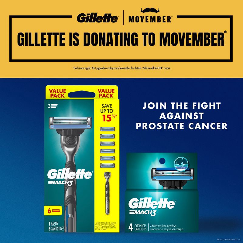 slide 8 of 8, Gillette Mach3 Men's Razor Blade Refills - 4ct, 4 ct