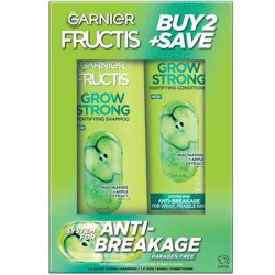 Garnier Fructis Active Fruit Protein Grow Strong Fortifying Shampoo & Conditioner Twin Pack - 24.5 fl oz: Nourishing, Paraben-Free, Vegan