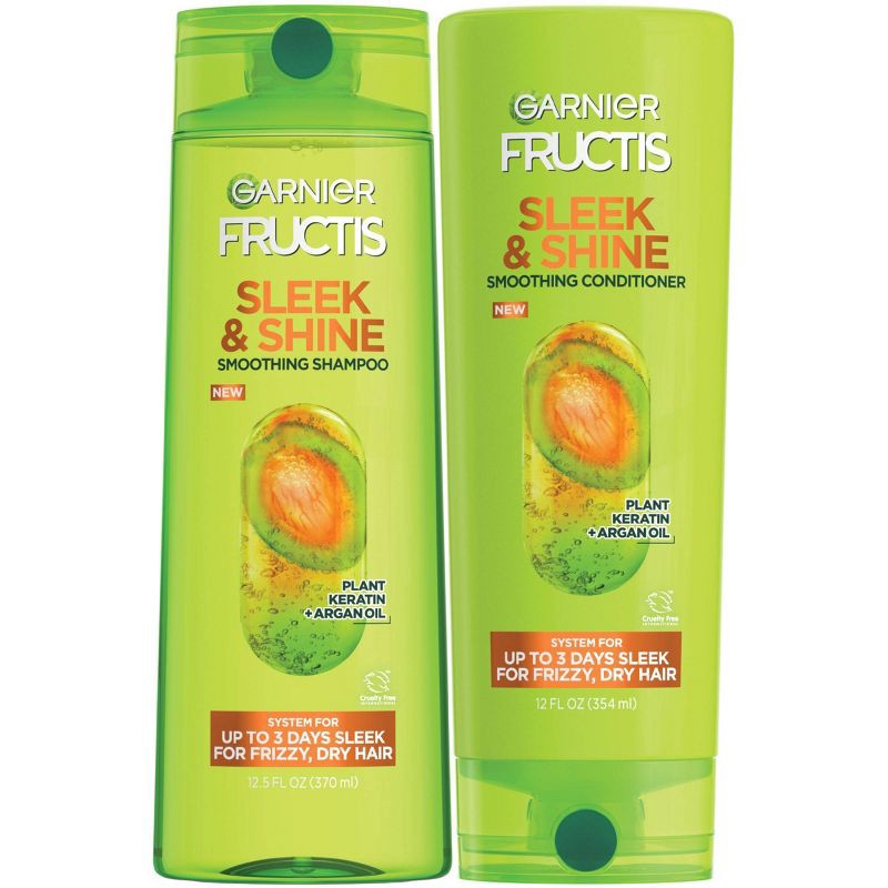 slide 4 of 8, Garnier Fructis Active Fruit Protein Sleek & Shine Shampoo & Conditioner Twin Pack - 24.5 fl oz, 24.5 fl oz