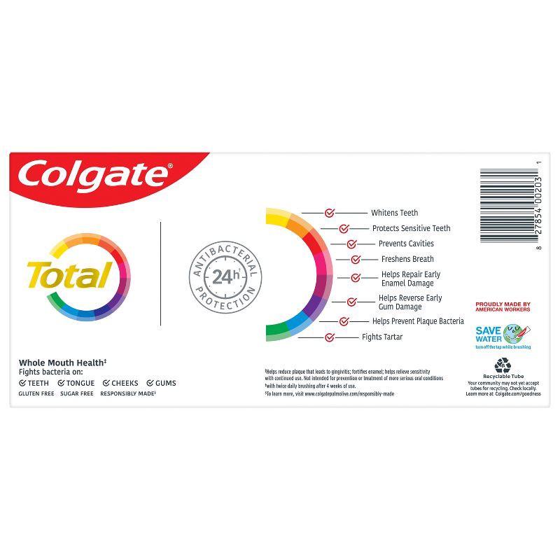 slide 2 of 9, Colgate Total Clean Mint Paste Toothpaste - 5.1oz/2pk, 2 ct; 5.1 oz